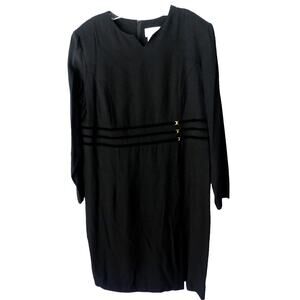 NWT‎ Lady Carol Vintage Black Dress Size 18 Minimalist Special Occasion